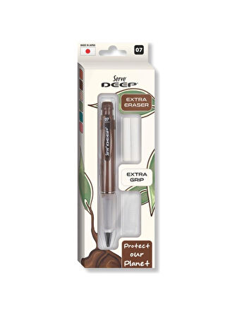 Serve Deep Kalem Grip Silgi Yedekli Set 07 Mm Kahverengi