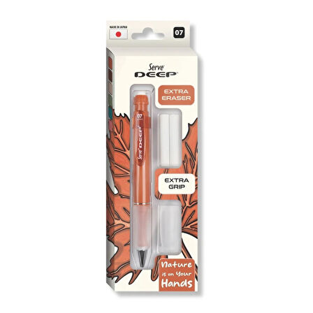 Serve Deep Grip-Silgi Yedekli Mekanik Versatil Uçlu Kalem Yeryüzü Renkleri 0.5