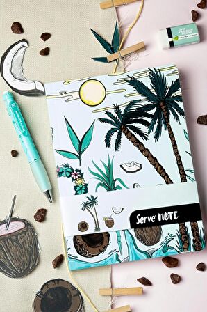 Serve Note 15x21cm 120yp Çizgili Desenli Defter Nane Yeşili