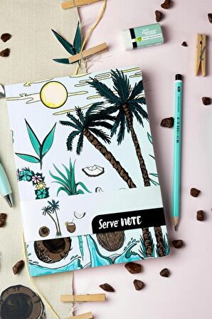 Serve Note 15x21cm 120yp Çizgili Desenli Defter Nane Yeşili