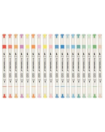 Serve Double Çift Uçlu Akrilik Marker Kalem Seti Fırça ve Keçeli Uç 36 Renk SVDAM36P