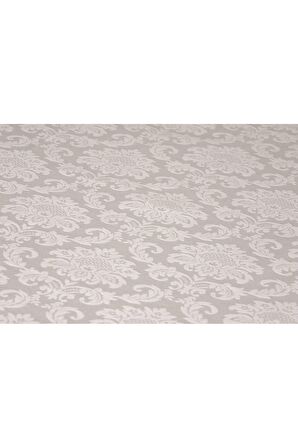 Pamuklu Damask Desen Krem Renk Lüks Masa Örtüsü 160x220cm