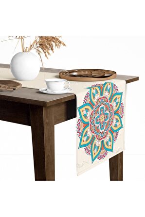 Dijital Baskılı Etnik Desen Renkli Baskılı Masa Ve Sunum Runner 40x145