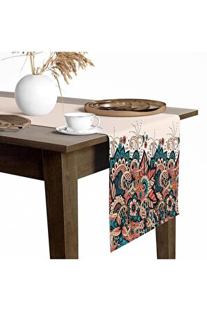 Dijital Baskılı Gipsy Desen Baskılı Renkli Masa Ve Sunum Runner 40x145