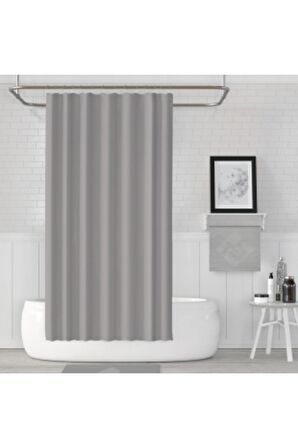 Mermer Desenli Banyo Perdesi 180x200 Duş Perdesi Tek Kanat Banyo Perdeleri - Su Geçirmez Küvet Perde