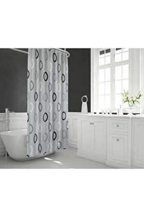 Banyo Perdesi - Tek Kanat Duş Perdesi, Polyester Kumaş Duşakabin Perdesi 180x200 Cm Küvet Perdesi