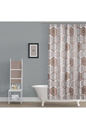 Banyo Perdesi - Tek Kanat Duş Perdesi, Polyester Kumaş Duşakabin Perdesi 180x200 Cm Küvet Perdesi