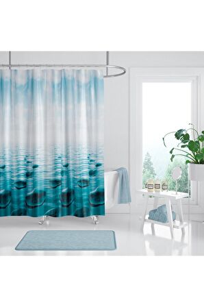 Banyo Perdesi - Tek Kanat Duş Perdesi, Polyester Kumaş Duşakabin Perdesi 180x200 Cm Küvet Perdesi