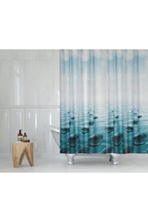 Banyo Perdesi - Tek Kanat Duş Perdesi, Polyester Kumaş Duşakabin Perdesi 180x200 Cm Küvet Perdesi