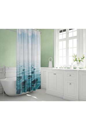 Banyo Perdesi - Tek Kanat Duş Perdesi, Polyester Kumaş Duşakabin Perdesi 180x200 Cm Küvet Perdesi