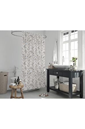 Banyo Perdesi - Tek Kanat Duş Perdesi, Polyester Kumaş Duşakabin Perdesi 180x200 Cm Küvet Perdesi