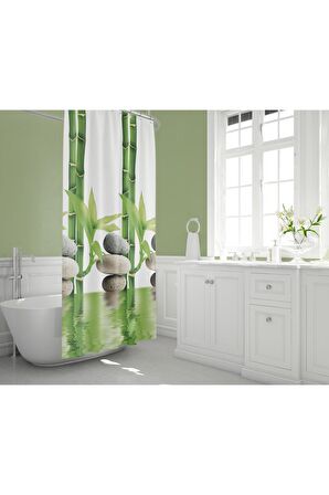 Banyo Perdesi - Tek Kanat Duş Perdesi, Polyester Kumaş Duşakabin Perdesi 180x200 Cm Küvet Perdesi