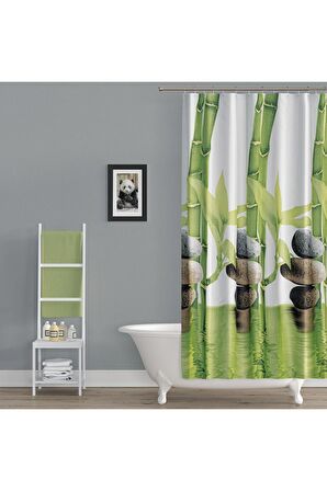 Banyo Perdesi - Tek Kanat Duş Perdesi, Polyester Kumaş Duşakabin Perdesi 180x200 Cm Küvet Perdesi