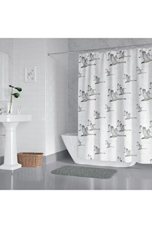 Banyo Perdesi Sonbahar Desen Yerli Üretim Duş Perdesi C-Halka Hediye 180x200cm Banyo Perdeleri