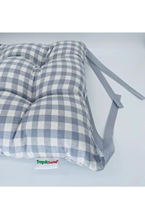 4'lü Turuncu Sandalye Minderi-40x40 Cm Bağcıklı Sandalye Minderi-bahçe Sandalye Minder Set 4 Adet