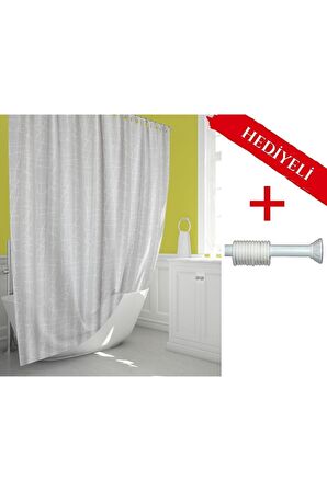 Ağaçlı Banyo Perdesi Askı Hediyeli 180x200cm Tek Kanat Duş Perdesi, Renkli Banyo Duş Perdesi