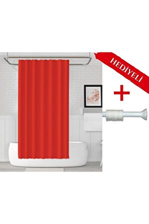 Ağaçlı Banyo Perdesi Askı Hediyeli 180x200cm Tek Kanat Duş Perdesi, Renkli Banyo Duş Perdesi