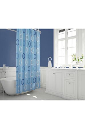 Banyo Perdesi Sonbahar Desen Yerli Üretim Duş Perdesi C-Halka Hediye 180x200cm Banyo Perdeleri