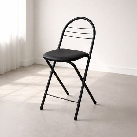 Akın Lüx Döşemeli Katlanır Sandalye - Siyah - 79x44x35 cm