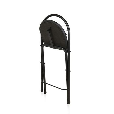 Akın Lüx Döşemeli Katlanır Sandalye - Siyah - 79x44x35 cm