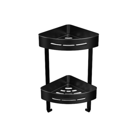 Akın Lüx 2 Katlı Paslanmaz Banyo Rafı - Siyah - 40 cm