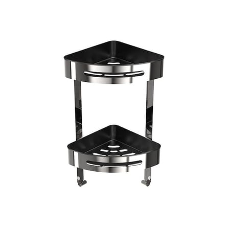 Akın Lüx 2 Katlı Paslanmaz Banyo Rafı - Krom - 40 cm
