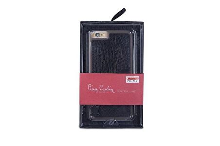 Pierre Cardin iPhone 6 Plus ile Uyumlu Deri Arka Koruma Paneli Siyah PCL-P11