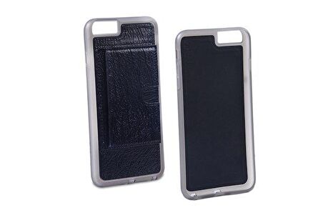Pierre Cardin iPhone 6 Plus ile Uyumlu Deri Arka Koruma Paneli Siyah PCL-P11