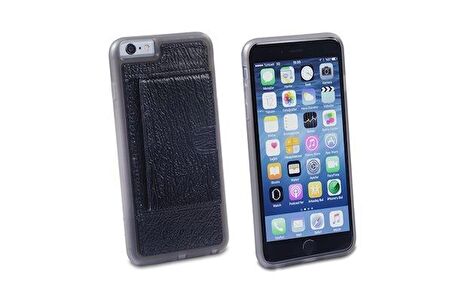 Pierre Cardin iPhone 6 Plus ile Uyumlu Deri Arka Koruma Paneli Siyah PCL-P11