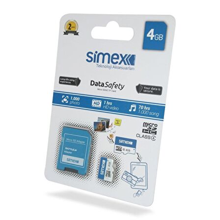 Simex Hafiza Karti SH-101 Data Safety Micro SD    4GB