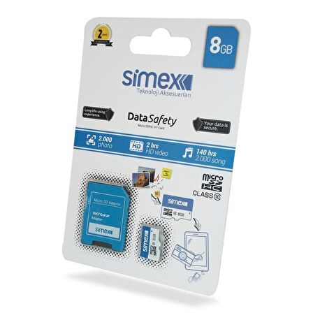 Simex Hafiza Karti SH-101 Data Safety Micro SD    8GB