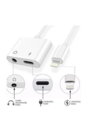 Jopus JO-IP09 iPhone Lightning Bluetooth Modlu Bağlantı 3.5mm Dönüştürücü Beyaz