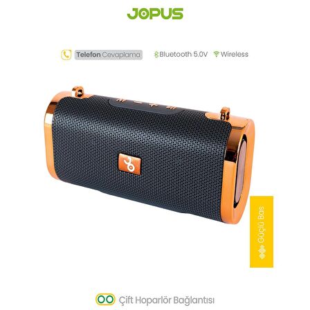 Jopus Bloom Taşınabilir Bluetooth Hoparlör Çift Hoparlör Bağlantısı BT 5.0