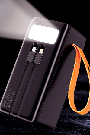 Simex S-35 Giant 50.000 Mah Prime Dijital Göstergeli Fener Hızlı Şarj Çoklu Kablo Powerbank,Taşınabilir Şarj Cihazı