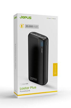 Jopus JP-P08 Lostar Plus 20.000 Mah Led Göstergeli 2.1A Powerbank,Taşınabilir Şarj Cihazı