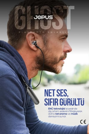 Ghost Boyun Askılı HD Ses Kaliteli Ses Değiştirme Modlu v5.3 Bluetooth Kulaklık JP-BH06 Jopus