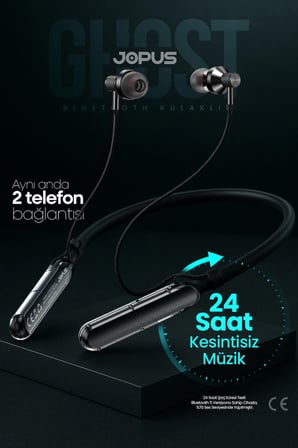 Ghost Boyun Askılı HD Ses Kaliteli Ses Değiştirme Modlu v5.3 Bluetooth Kulaklık JP-BH06 Jopus