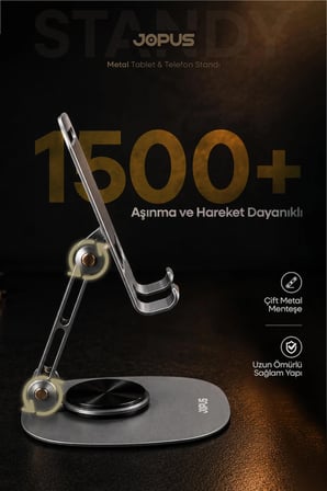 Metal 360 Dönebilen Telefon ve Tablet Standı Masaüstü Ayarlanabilir Katlanabilir Tutucu iPhone Ultra