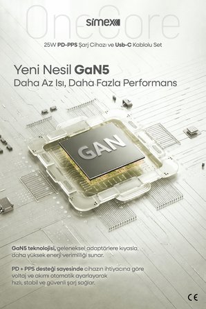 25W Süper Hızlı Şarj Seti Type-C Adaptör + Kablo | Samsung Galaxy Uyumlu CE Belgeli SPS-17