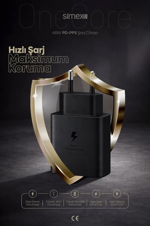 45W Samsung Uyumlu Süper Hızlı Şarj Aleti Type-C Güç Cihazı Adaptörü Başlığı S22 S23 S24 S25 S26 Ultra Plus