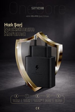 45W Samsung Uyumlu Süper Hızlı Şarj Aleti Type-C Güç Cihazı Adaptörü Başlığı S22 S23 S24 S25 S26 Ultra Plus