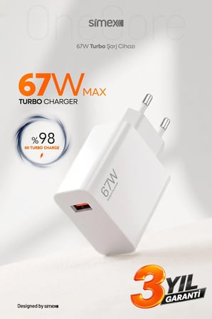 Xiaomi 67W Turbo Hızlı Şarj Güç Adaptörü Başlığı Aleti Redmi Note 14 13 12 11 Pro Poco Uyumlu