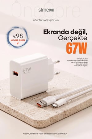 Xiaomi 67W Turbo Hızlı Şarj Güç Adaptörü Başlığı Aleti Redmi Note 14 13 12 11 Pro Poco Uyumlu