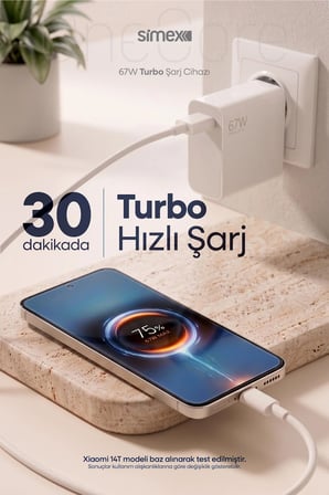 Xiaomi 67W Turbo Hızlı Şarj Güç Adaptörü Başlığı Aleti Redmi Note 14 13 12 11 Pro Poco Uyumlu