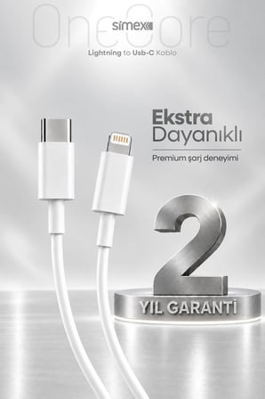 iPhone Uyumlu 30W TYPE-C To Lightning Hızlı Şarj Kablosu 3A Carplay Destekli 1M Beyaz