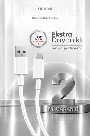 Xiaomi Uyumlu 120W USB to Type-C Hızlı Şarj Kablosu 6A Carplay Destekli 1M Beyaz USB C 