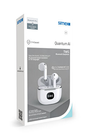 Simex Quantum TWS Dijital Göstergeli   Ai Yapay Zekalı Bluetooth Kulaklık