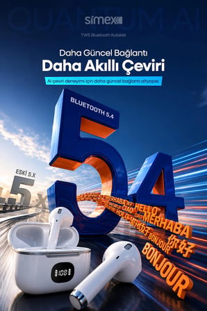 Yapay Zeka Destekli Akıllı Bluetooth Kulaklık HD Mikrofon Gerçek Zamanlı Dil Çeviri Ai Anlık Tercüme
