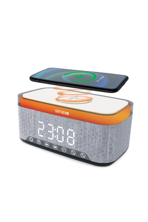 15W Kablosuz Şarj Standlı Bluetooth Hoparlör Yüksek Sesli TWS Ledli Speaker Taşınabilir Dijital Saat