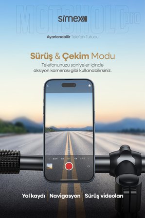 Motosiklet, Bisiklet, Scooter, ATV Uyumlu 360° Gidon Bağlantılı, Tak Çıkar Telefon Tutucu ST-213
